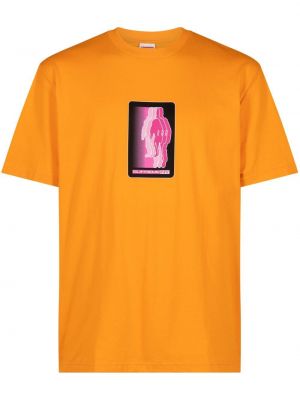 Bavlnené tričko Supreme oranžová