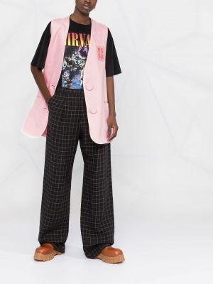Oversized džínová vesta Raf Simons růžová