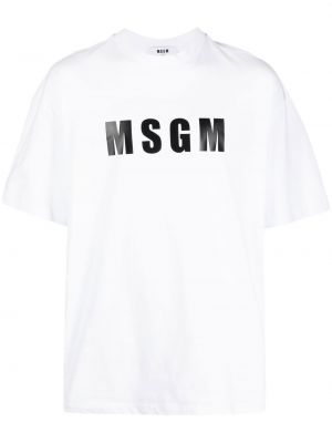 Тениска с принт Msgm бяло