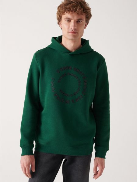 Flisas džemperis su gobtuvu Avva žalia