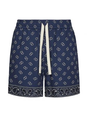 Shorts aus baumwoll mit print mit paisleymuster Palm Angels blau