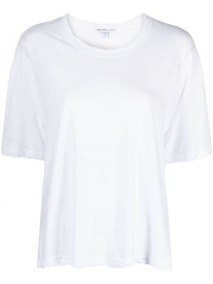Bavlnené tričko James Perse biela