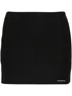Mini spódniczka bawełniana z nadrukiem Alexander Wang czarna