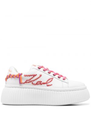 Sneakers med broderi Karl Lagerfeld vit