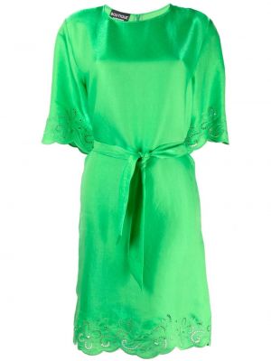 Viskózové bavlněné šaty na zip Boutique Moschino - zelená