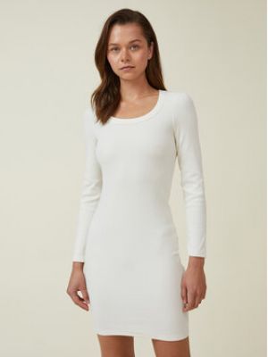 Bavlněné slim fit šaty Cotton On bílé