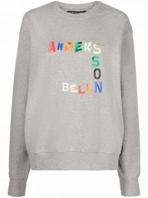 Brodert sweatshirt Andersson Bell grå