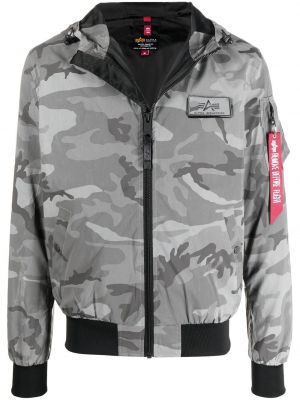 Kamuflere trykt hette jakke Alpha Industries grå