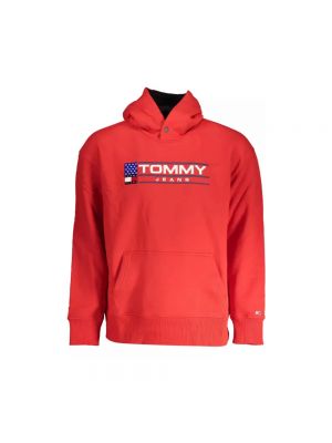 Bluza z kapturem Tommy Hilfiger czerwona