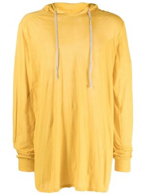 Bluza z kapturem bawełniana Rick Owens żółta