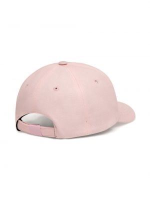 Medvilninis siuvinėtas kepurė su snapeliu Bally rožinė