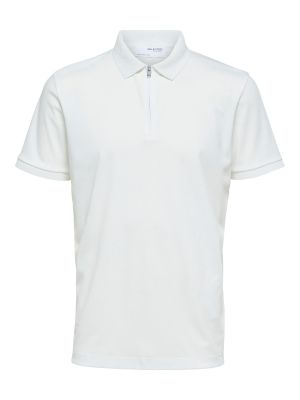 Tricou polo Selected Homme alb
