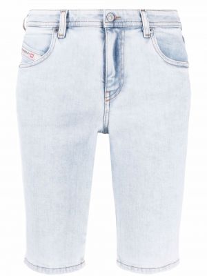 Shorts di jeans a vita alta Diesel blu