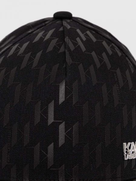 Czapka z daszkiem z nadrukiem Karl Lagerfeld czarna