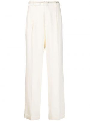 Μάλλινο παντελόνι με ίσιο πόδι Ralph Lauren Collection λευκό