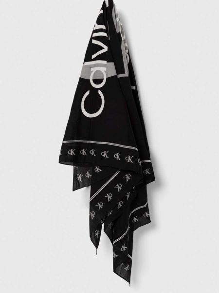 Pamučna marama s printom Calvin Klein Jeans crna
