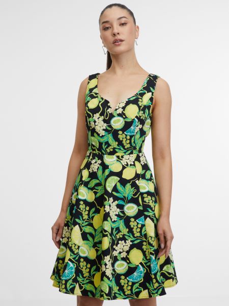 Obleka s cvetličnim vzorcem Orsay zelena