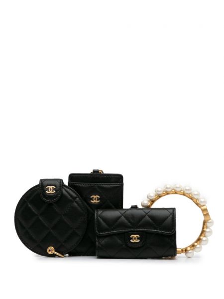 Pochette avec perles Chanel Pre-owned noir
