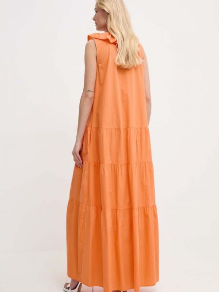 Sukienka długa bawełniana Silvian Heach pomarańczowa