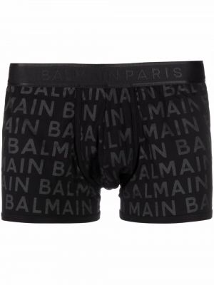 Trykt bomull shorts Balmain svart