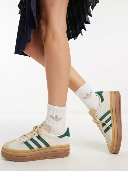 Кроссовки на платформе Adidas Originals зеленые