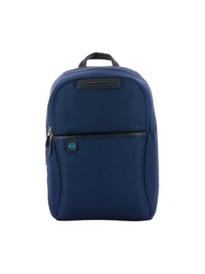 Plecak biznesowa w paski z kieszeniami Piquadro - niebieski