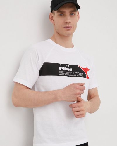Тениска с дълъг ръкав с принт Diadora бяло