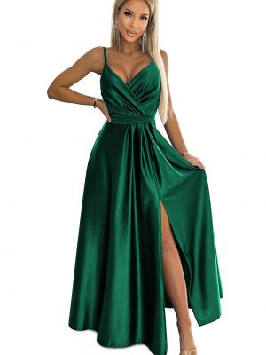 Szatén hosszú ruha Numoco zöld