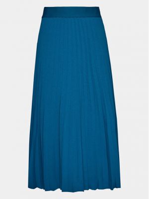 Plisovaná priliehavá midi sukňa Evoked Vila modrá