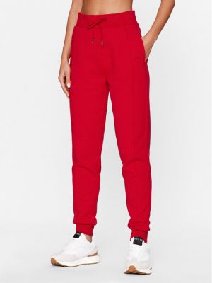 Priliehavé teplákové nohavice Guess červená
