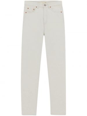 Slim fit kõrge vöökohaga kitsa lõikega teksapüksid Saint Laurent valge