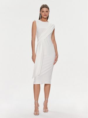 Коктейлна рокля Rinascimento бяло