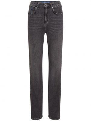 Straight fit džíny s vysokým pasem Karl Lagerfeld Jeans šedé
