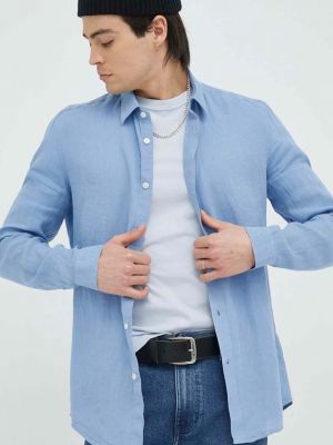 Lanena srajca Drykorn modra