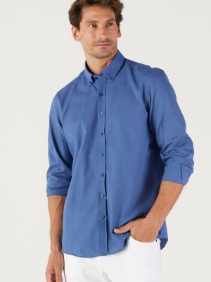 Βαμβακερό λινό πουκάμισο σε στενή γραμμή Ac&co / Altınyıldız Classics