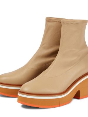 Ankle boots skórzane Clergerie beżowe