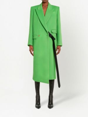 Vlněný kabát Alexander Mcqueen zelený