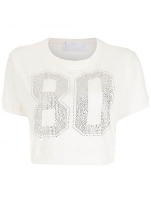 T-shirt con cristalli Andrea Bogosian bianco