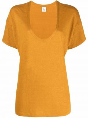 T-shirt con scollo a v Paula giallo