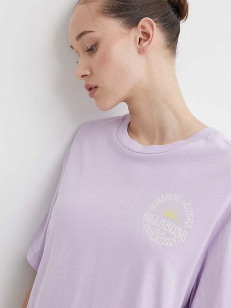 Хлопковая футболка Billabong фиолетовая