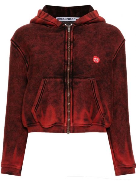 Apgrūtināti kapučdžemperis Alexander Wang sarkans