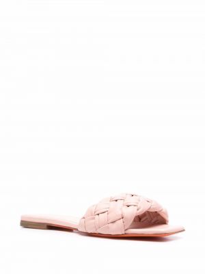 Pletené kožené sandály Santoni růžové