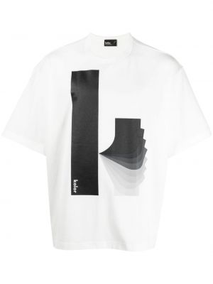 T-shirt aus baumwoll mit print Kolor weiß