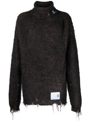Sweter z przetarciami Maison Mihara Yasuhiro czarny