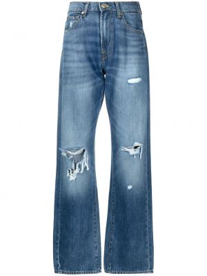 Zerrissene straight jeans 7 For All Mankind blau