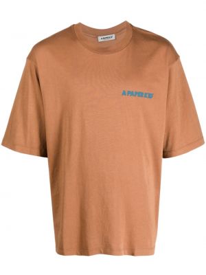 T-shirt con stampa A Paper Kid marrone