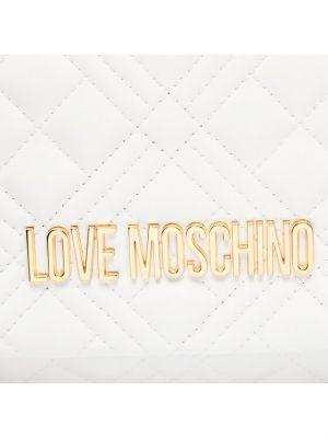 Prešívaná crossbody kabelka Love Moschino biela