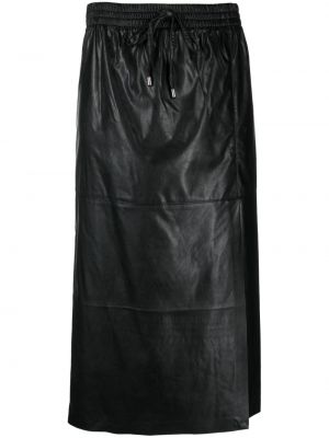 Kožená sukňa Ermanno Firenze čierna