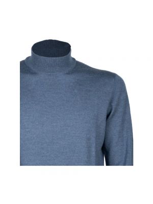 Jersey cuello alto de lana de tela jersey jaspeado Gran Sasso azul