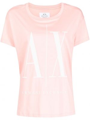 Trykt t-skjorte Armani Exchange rosa